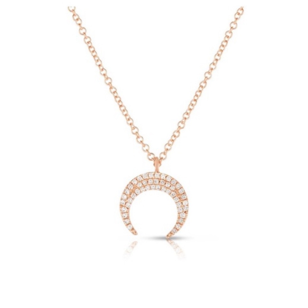 Ring Concierge 14k Gold Mini Moon Diamond Necklace